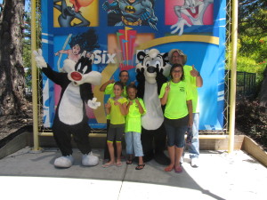 We took pictures with lots of Loony Toons Characters