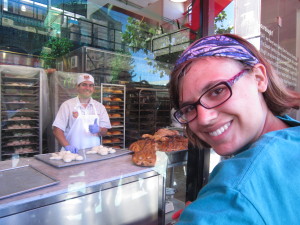 To get a sour dough bread bowl from Boudins with clam chowder in it of course!