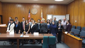 The whole team in the court room after their first trial.