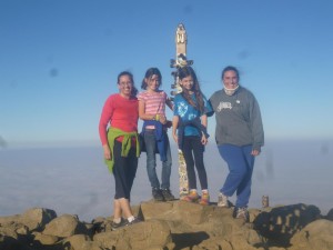 The four of us made it to the top.  It was pretty cold, but we made it.