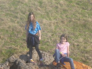 Climbing on rocks and dead trees was a highlight of the hike for the girls.  Making it to the top without showing how tired I was was my highlight.  :o/