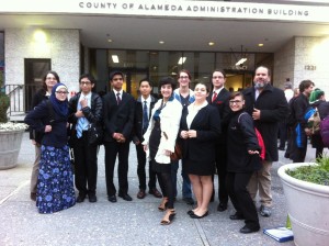 Some of the team outside before going into the courthouse.